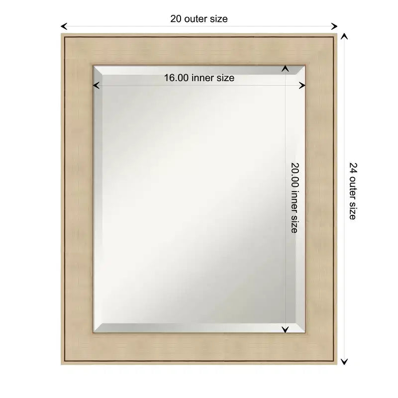 Classic Honey Silver Beveled Framed Wall Mirror