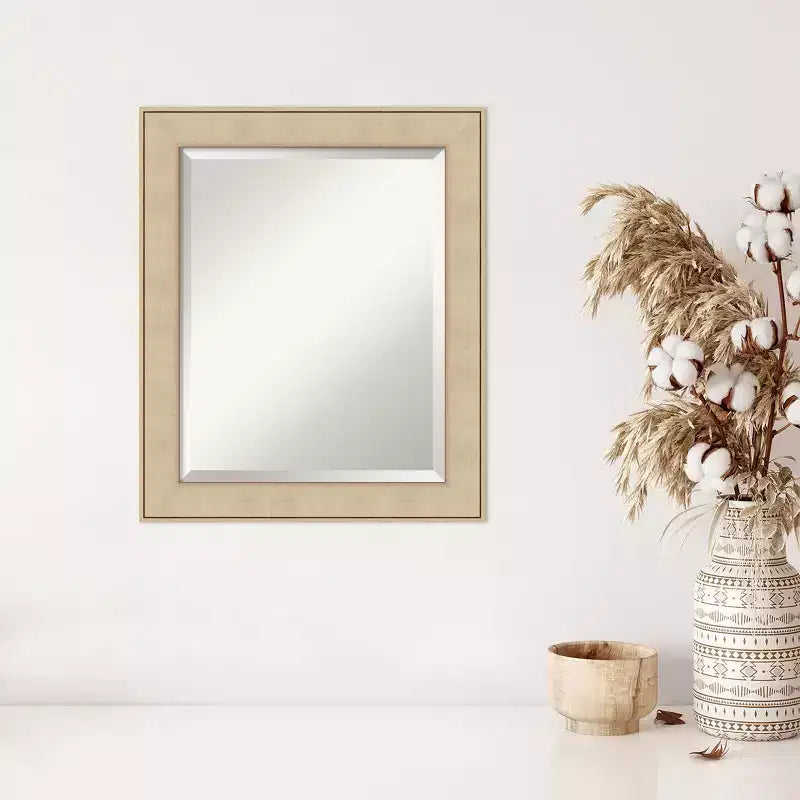 Classic Honey Silver Beveled Framed Wall Mirror