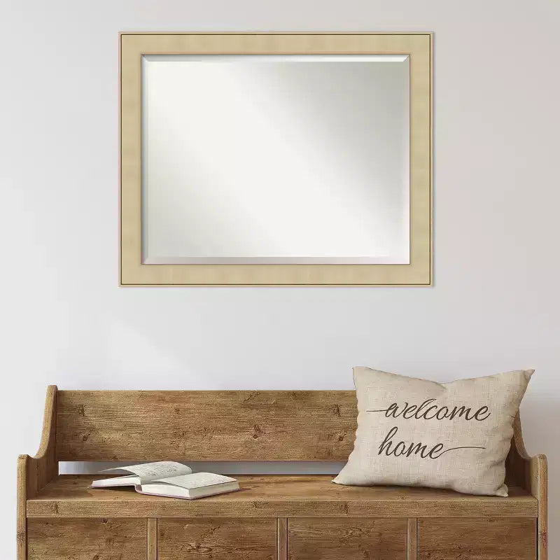 Classic Honey Silver Beveled Framed Wall Mirror