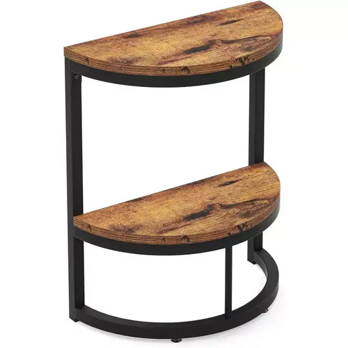 Lantine 2-Tier Semi Circle End Accent Table