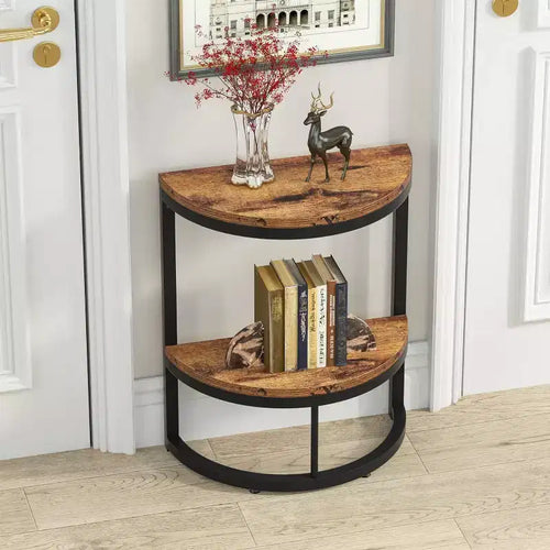 Table d'appoint demi-cercle à deux niveaux