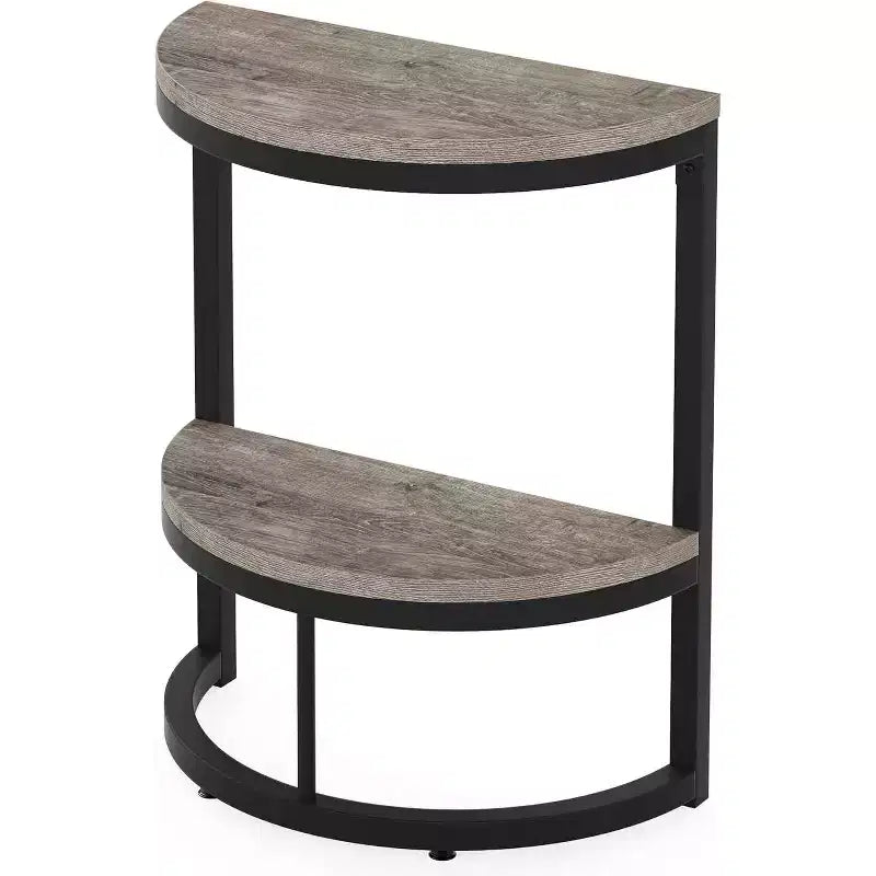 Lantine 2-Tier Semi Circle End Accent Table