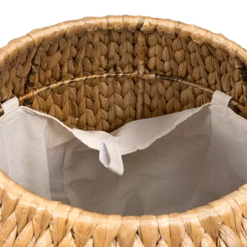 Colt 17" Coastal Bohemian Handwoven Hyacinth Storage Stool with Lid, Natural