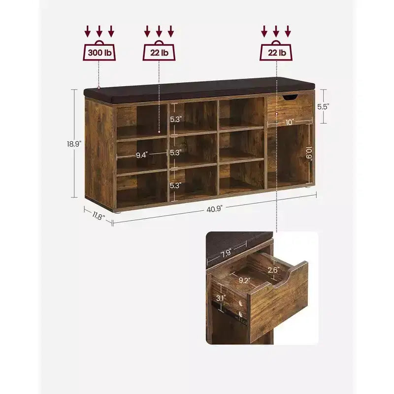 29.9 Inches Wide Farmhouse Style Storage Bench with 2 Safety Hinges, Entryway Shoe Bench for Home Organization