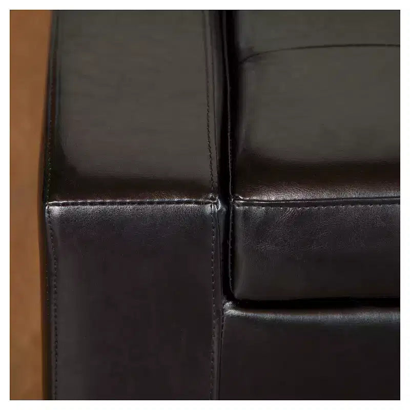 Guernsey Leather Storage Ottoman Bench