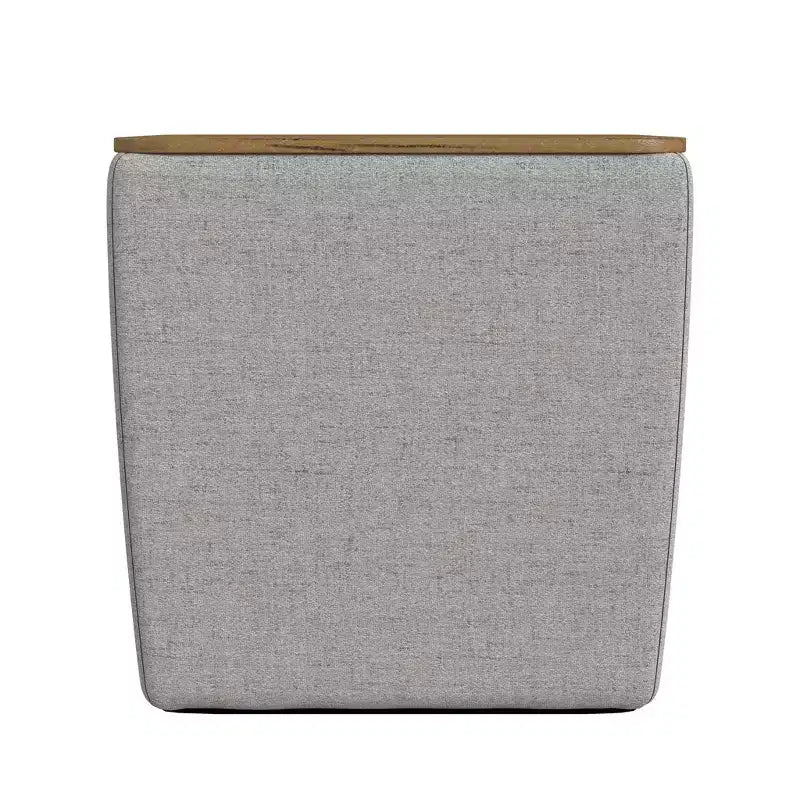 Storage Ottoman with Wood Top