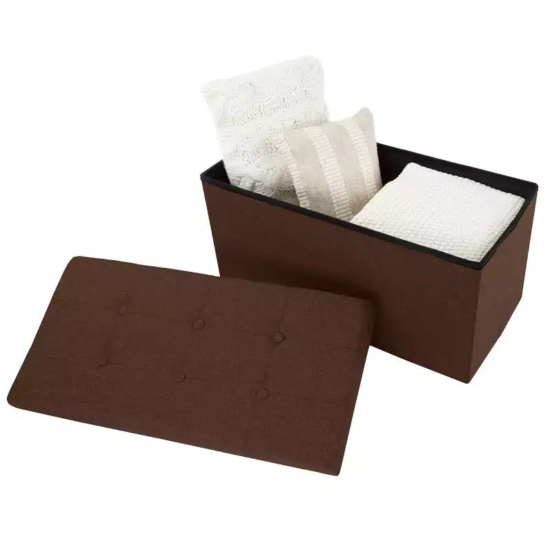 30-Inch Folding Storage Ottoman with Removable Bin