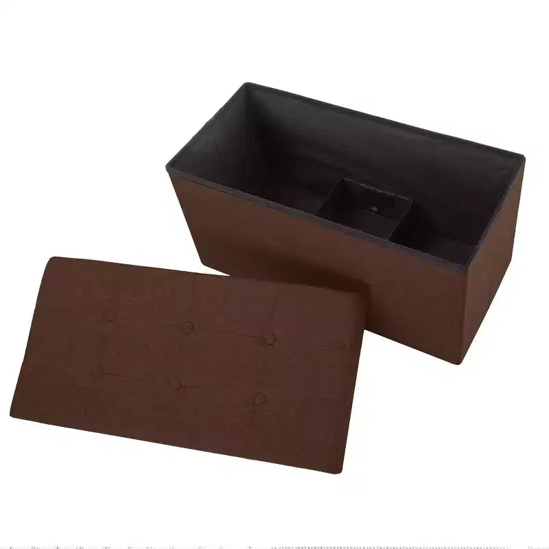 30-Inch Folding Storage Ottoman with Removable Bin