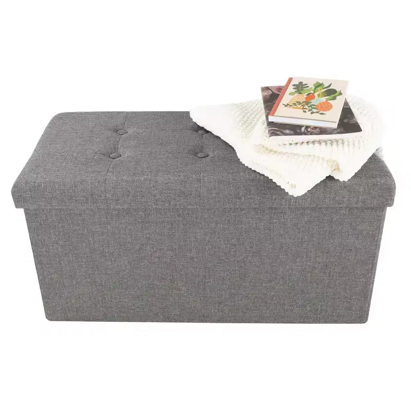 30-Inch Folding Storage Ottoman with Removable Bin