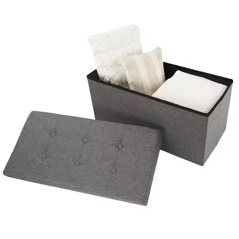 30-Inch Folding Storage Ottoman with Removable Bin