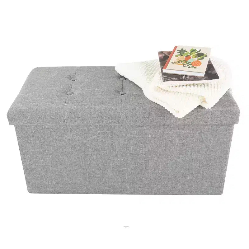 30-Inch Folding Storage Ottoman with Removable Bin