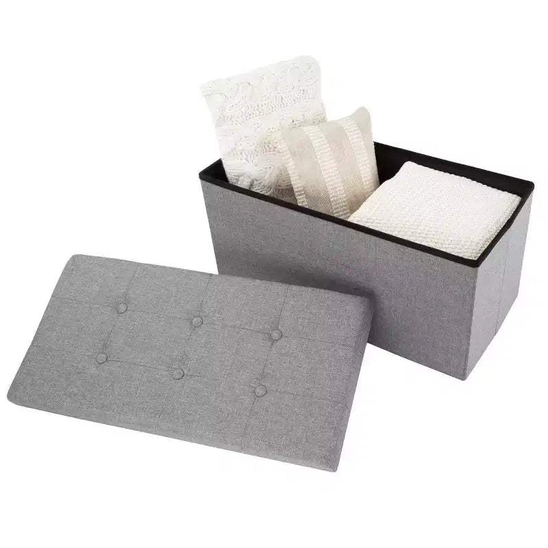 30-Inch Folding Storage Ottoman with Removable Bin