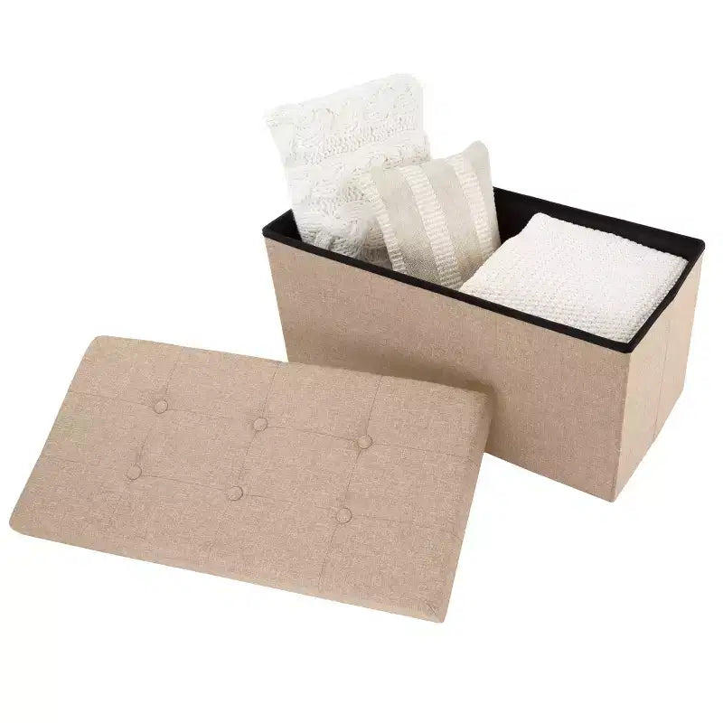 30-Inch Folding Storage Ottoman with Removable Bin