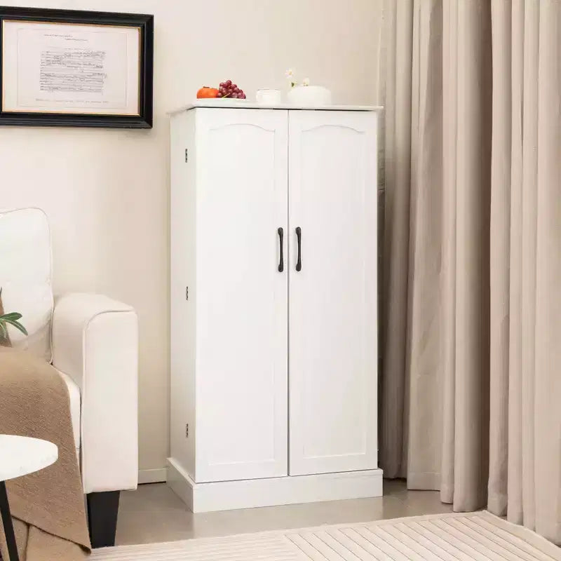 47.5" Kitchen Pantry Cabinet with Doors, Adjustable Shelves & Anti-Toppling Devices